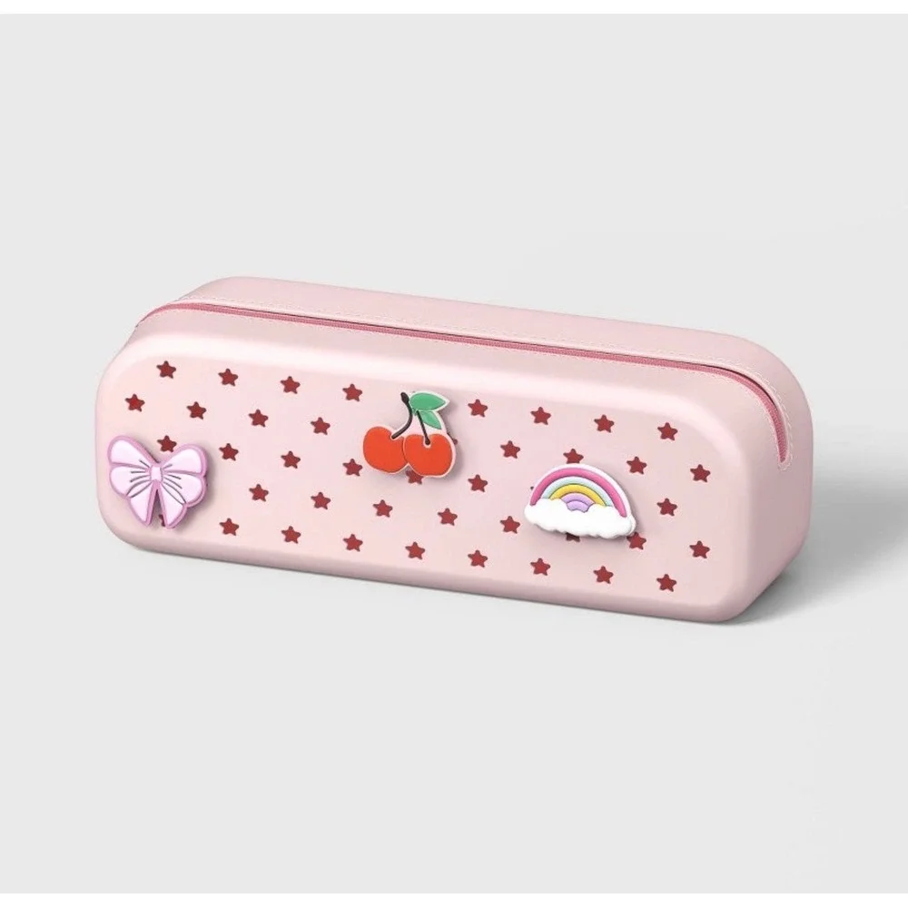 Crayola Marker Sharpener Pink Silicone Pencil Case Charms Strawberry Scissor Set
